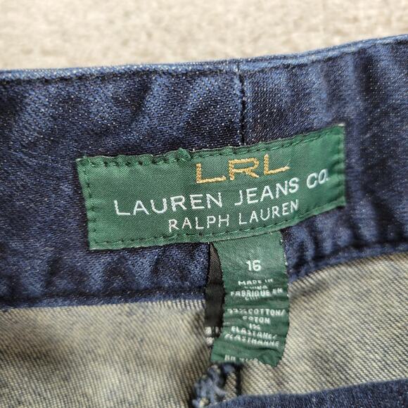 Lauren Ralph Lauren Capri Jeans Womens 16 Blue Double Button Panel Cropped Denim - Picture 12 of 14